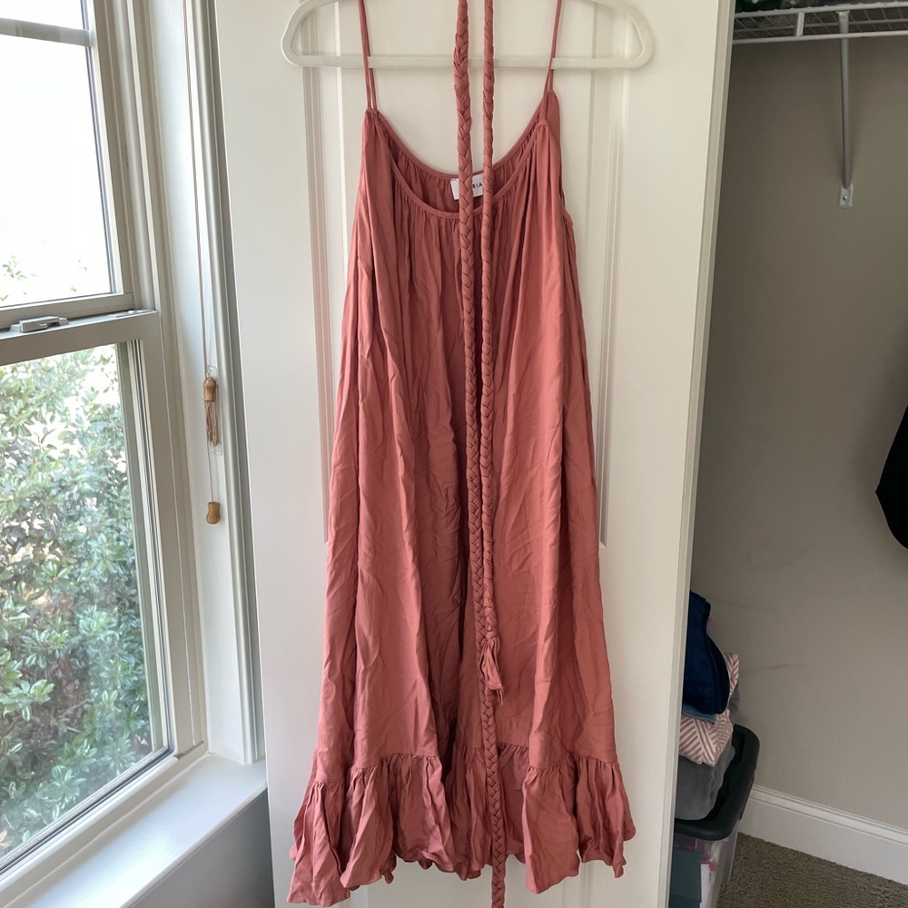Red Dress Boutique Spaghetti strap coral midi dress